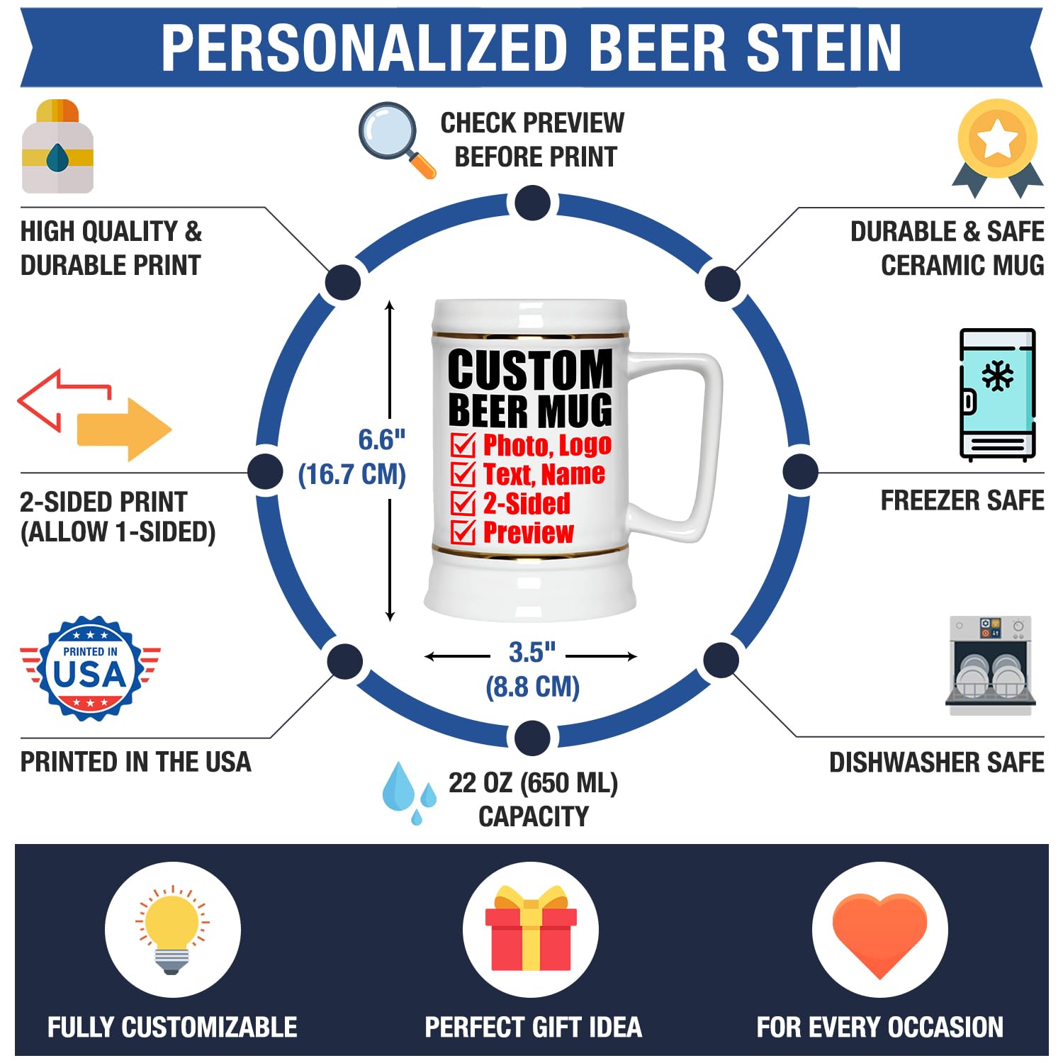 Transform Your Drinking Experience Discover the Charm of Personalized Beer Steins with Custom Designs