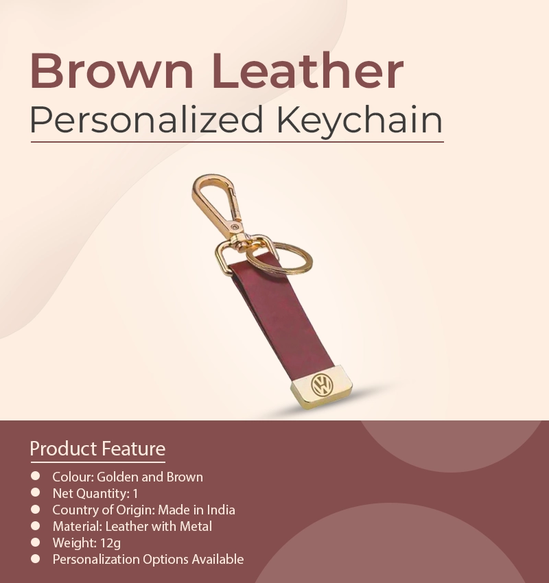 Craft Your Own Style with a Brown Leather Personalized Keychain | Unique Gift Idea