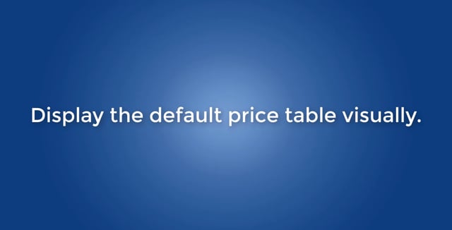 How to display the default price table visually?