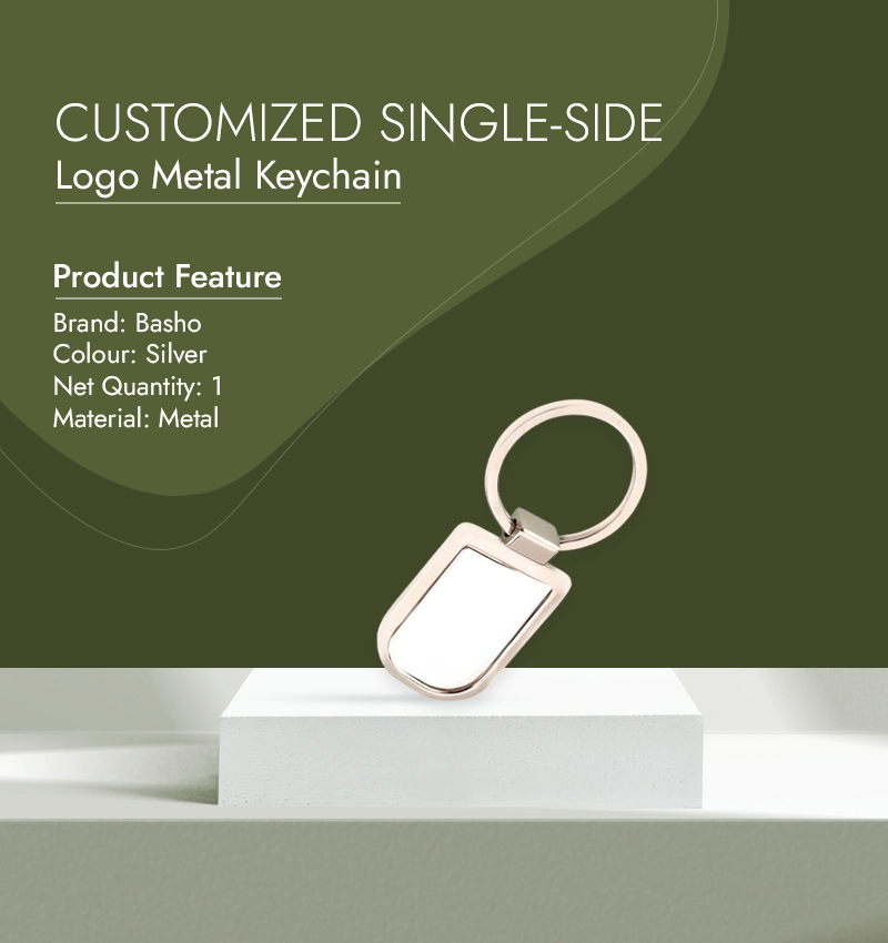 Customized Single-Side Logo Metal Keychain - Personalize Your Style with Ease and Elegance