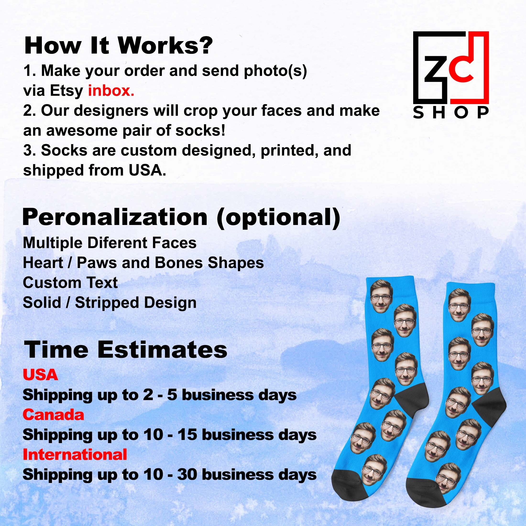 Custom Face Socks Create Unique Personalized Gifts with Printcart's Web2Print Solutions