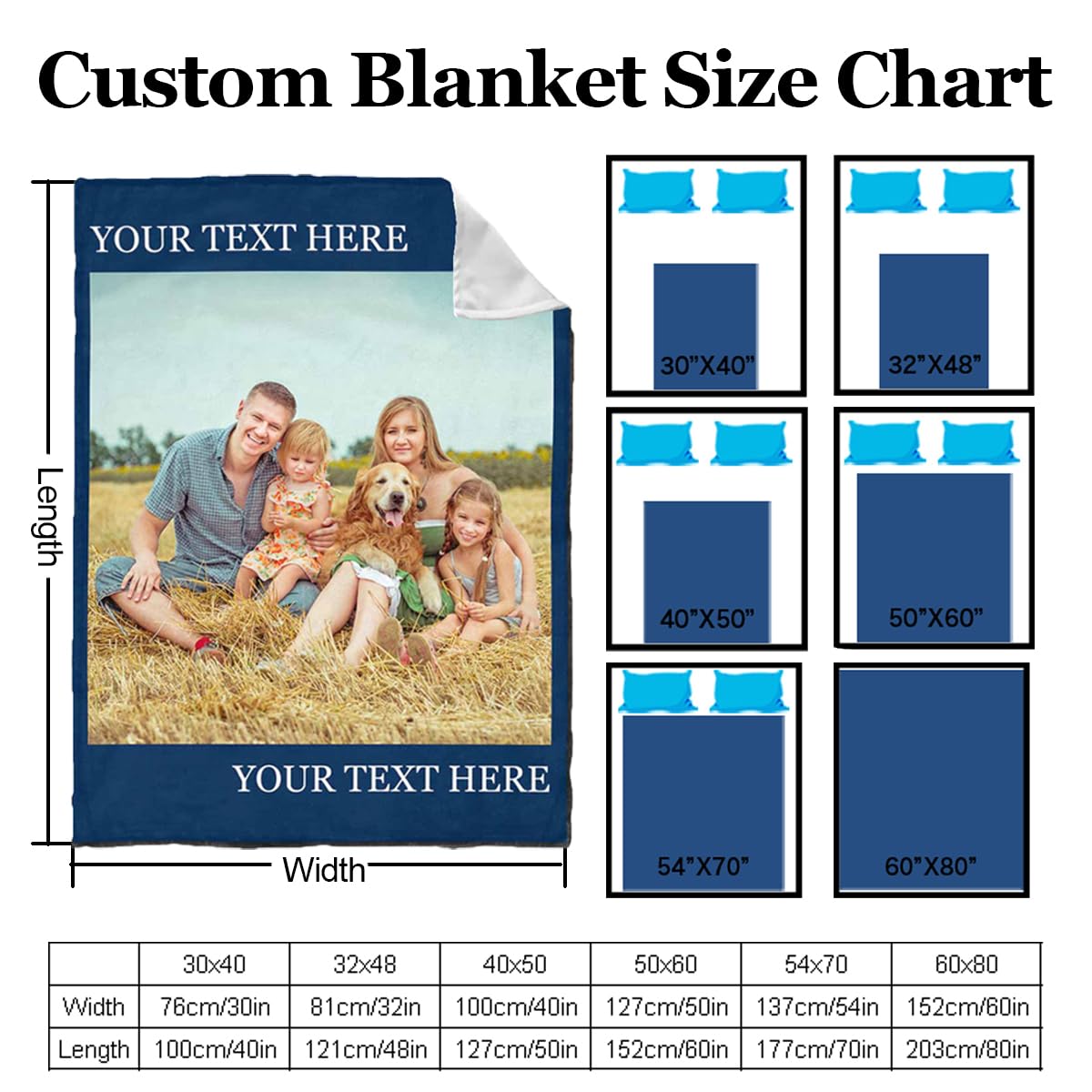 Transform Your Custom Blanket Size Chart for Perfect Fit – Optimize Sales & Engagement!