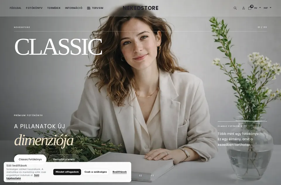 Home page of Nekedstore, a Printcart client store
