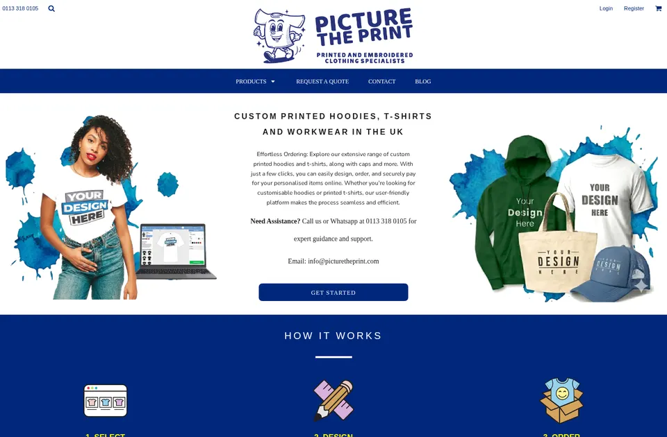 Home page of Picture The Print, a Printcart client store