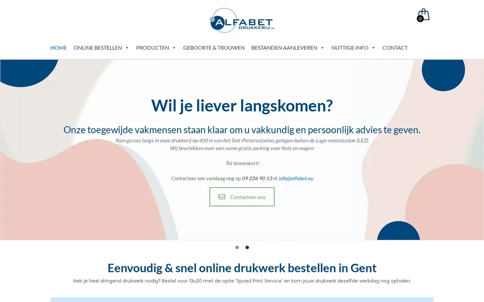 Transforming the Online Ordering Journey for Custom Products: the client's live home page