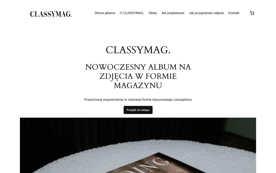 Enhancing Customer Experience for Custom Magazine-Style Photobooks: the client's live home page