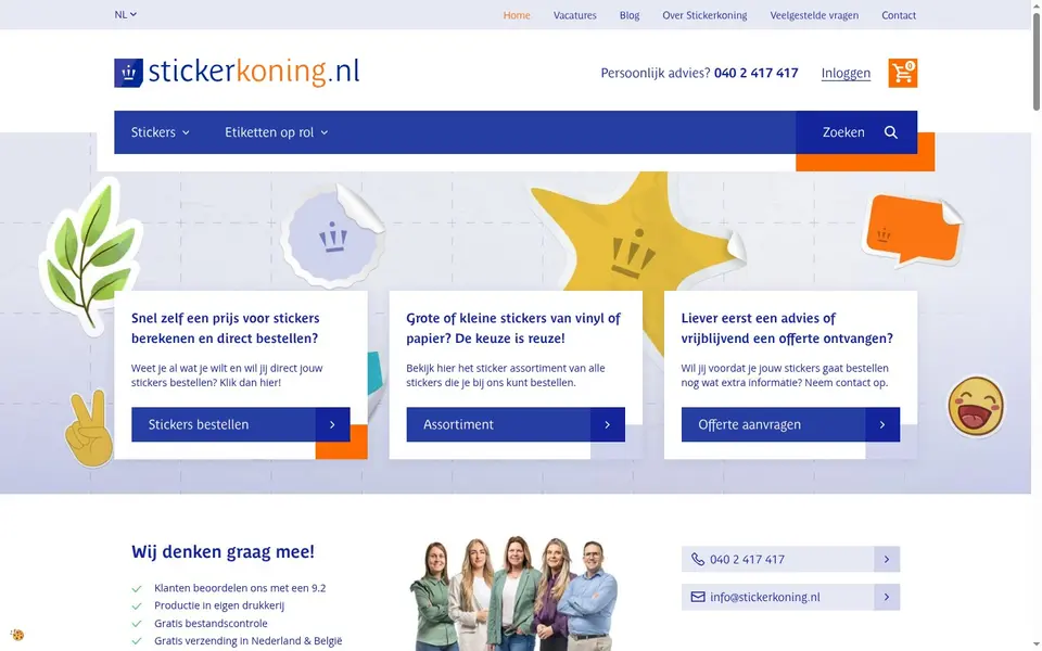 Enhancing Online Ordering Experience for Custom Stickers and Labels: the client's live home page