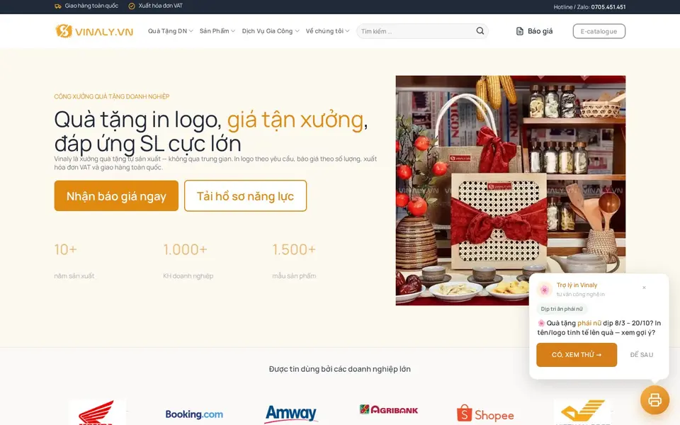 Optimizing the Online Ordering Experience for Corporate Gifts and Personalized Items: the client's live home page