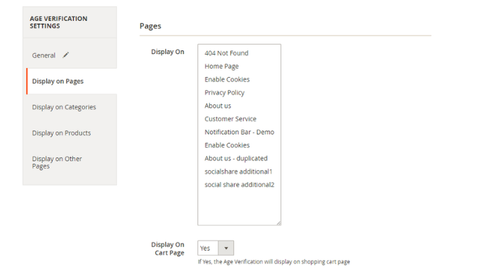 Age verification displays
