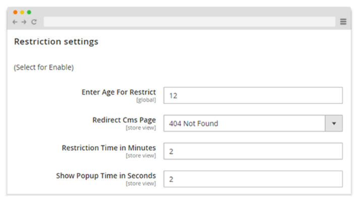 Redirect Underage Customers to a CMS Page