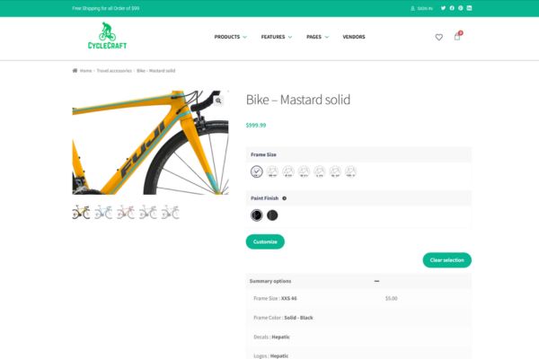 Custom Bicycle Ecommerce Store