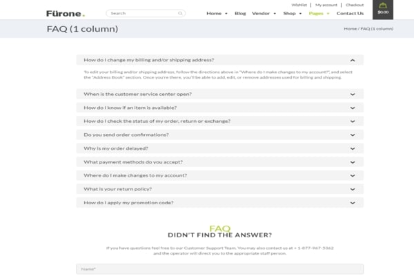 FAQ (1 & 2 Column)