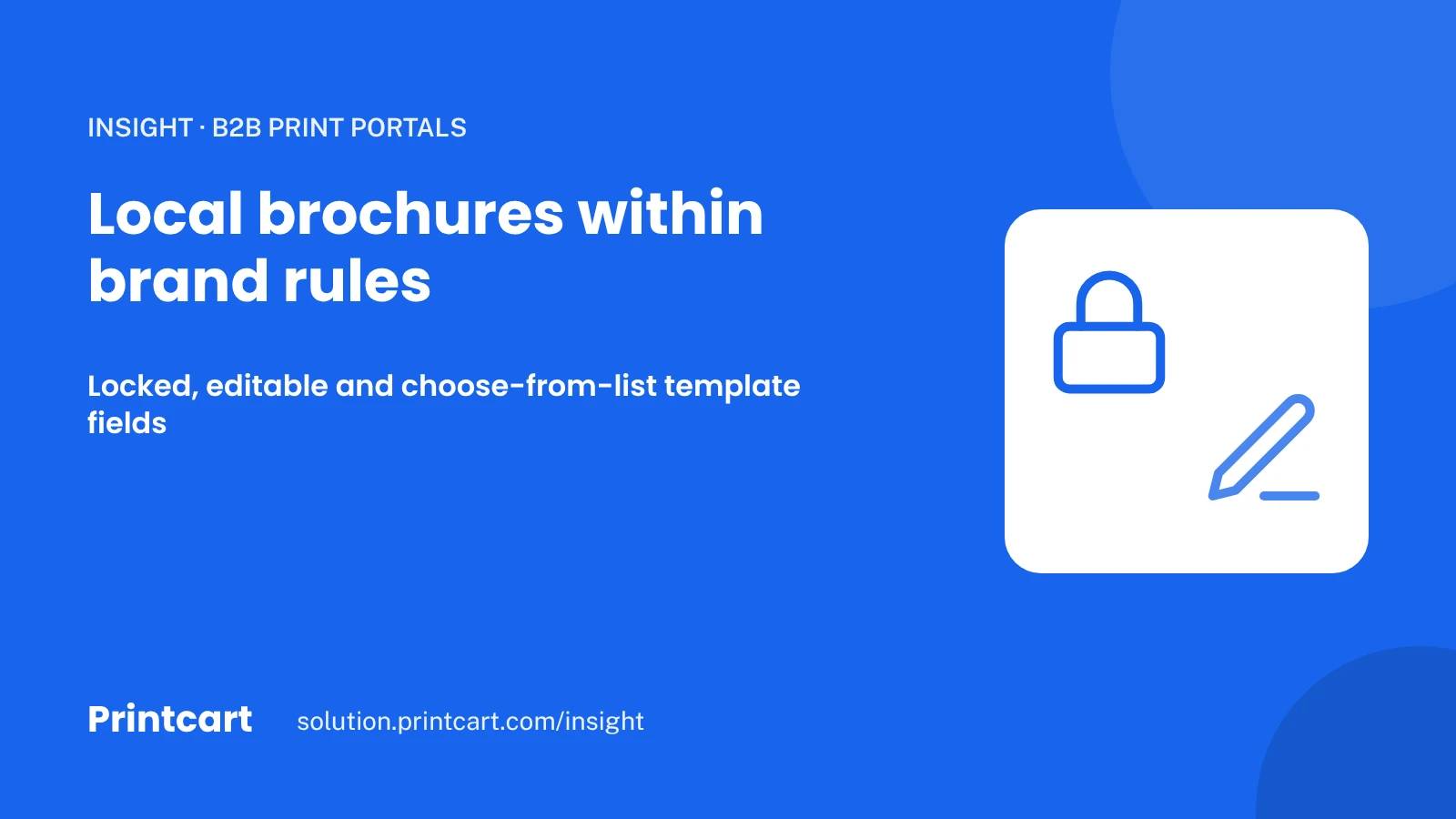 Cover: how local teams customise brochures from locked brand templates without breaking brand rules