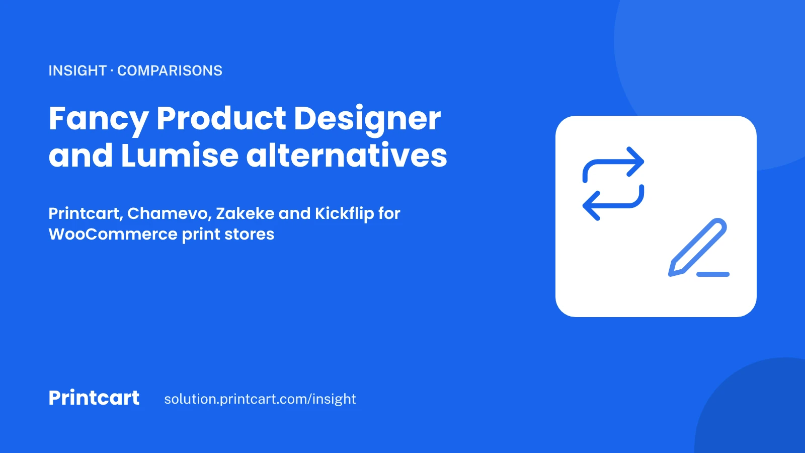 Cover: alternatives to Fancy Product Designer and Lumise for WooCommerce print stores compared