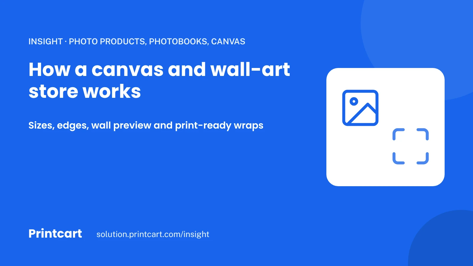 Cover: how a canvas and wall-art store works, sizes, edges, wall preview and wraps, with image icons