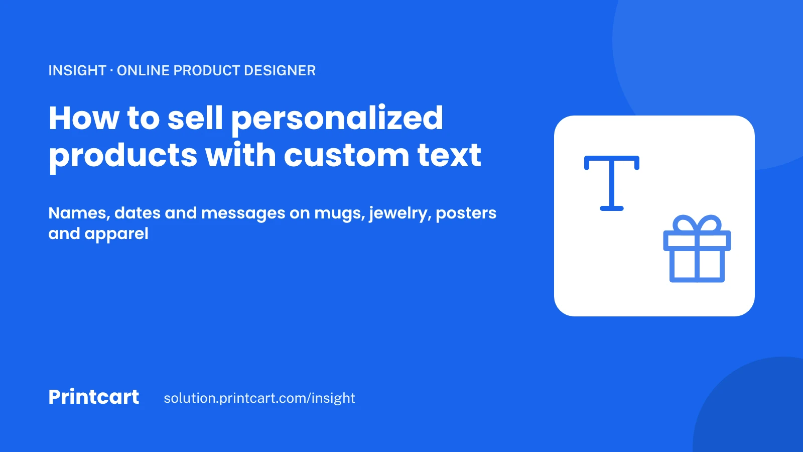 Cover: how to sell personalised products with custom text, with a type and a gift icon