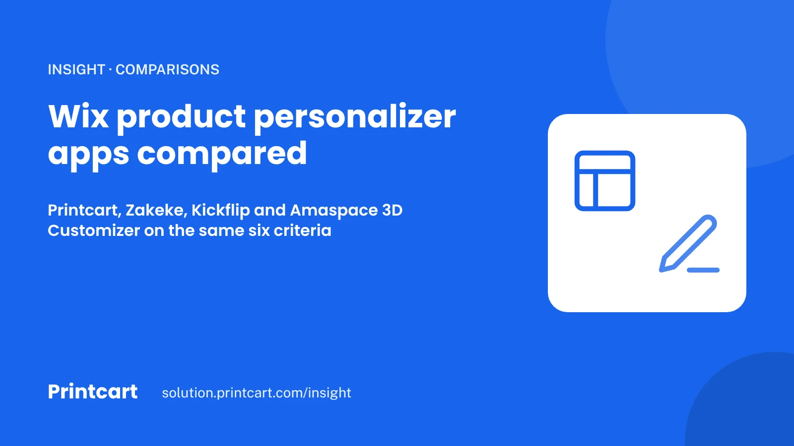 Cover: Wix product personalizer apps Printcart, Zakeke, Kickflip and Amaspace 3D Customizer compared